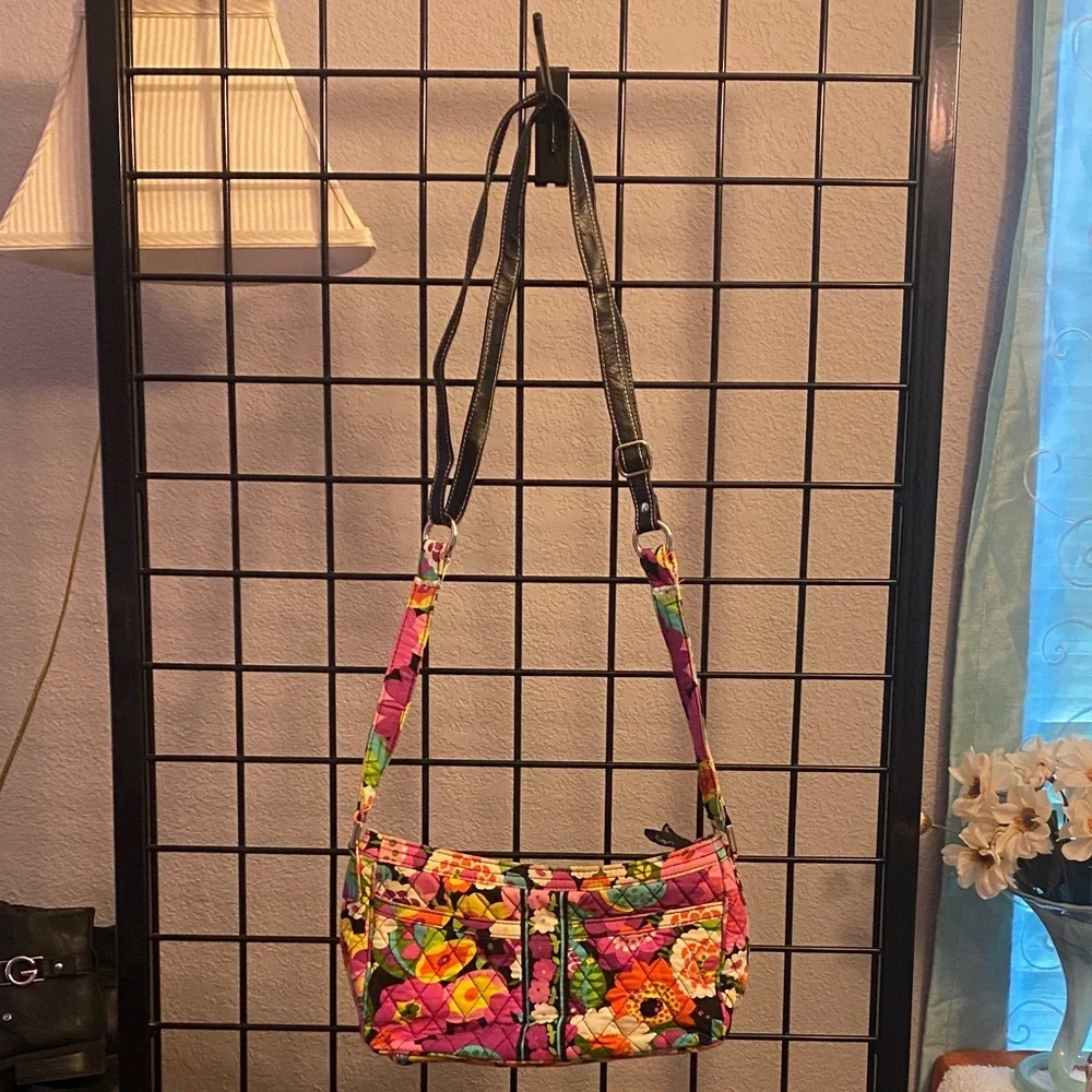 Vera Bradley Pink and Yellow Floral Crossbody Bag